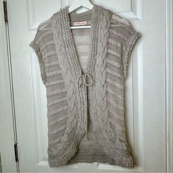 Rebecca Taylor grey cardigan tie-front sweater - Size Small - EUC - Picture 5 of 8